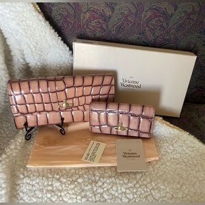 VGC VIVIENNE WESTWOOD APOLLO WALLET IN MAUVE WITH KEYCASE